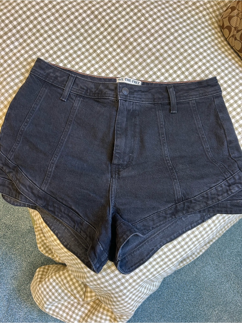 We The Free Black High-Waist Denim Shorts